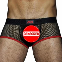 Shorty Mesh Fetish Noir - Rouge