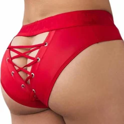 Slip à Lacets Rouge