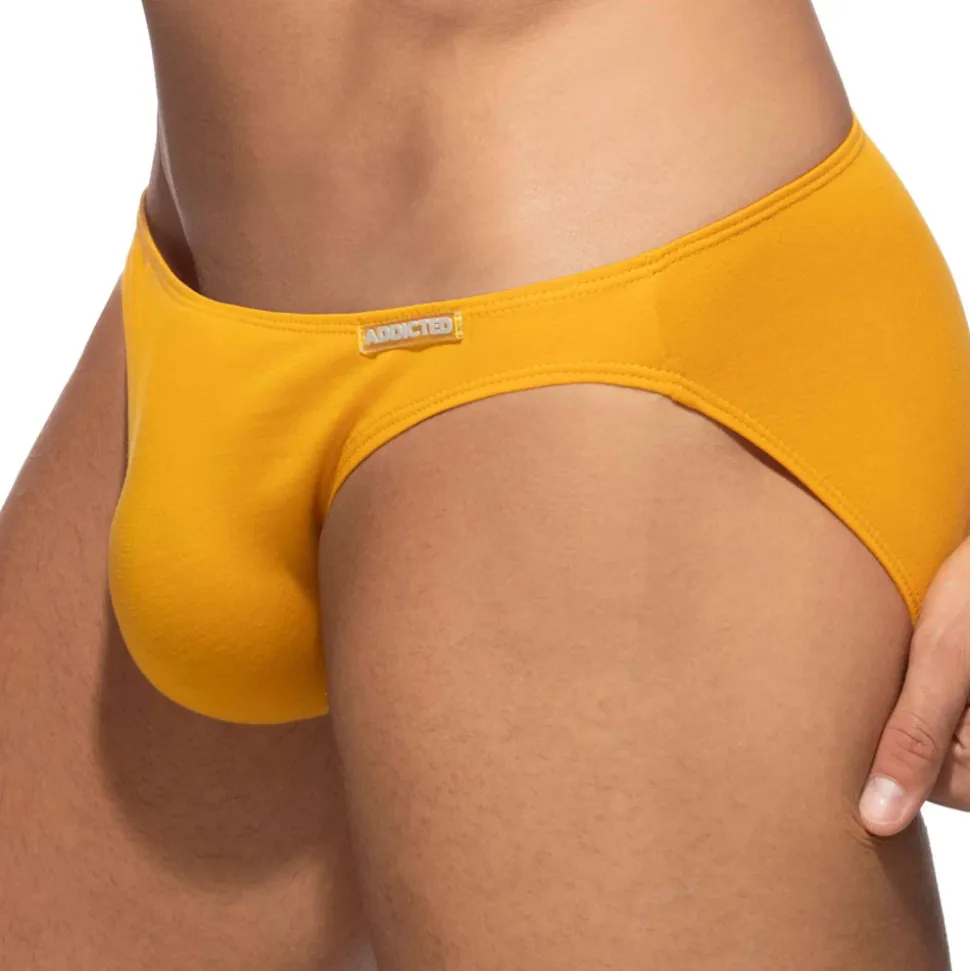 Slip Bikini Coton Jaune Moutarde