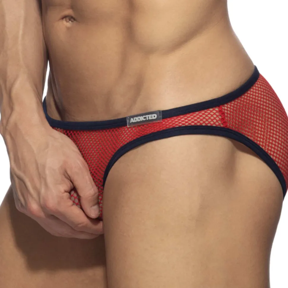 Slip Bikini C-Through Mesh Rouge