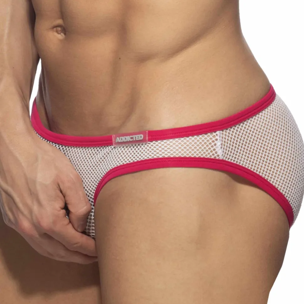 Slip Bikini C-Through Mesh Blanc