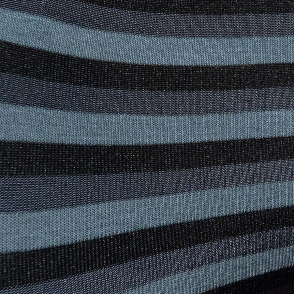 Slip Bikini Rayé Noir - Gris