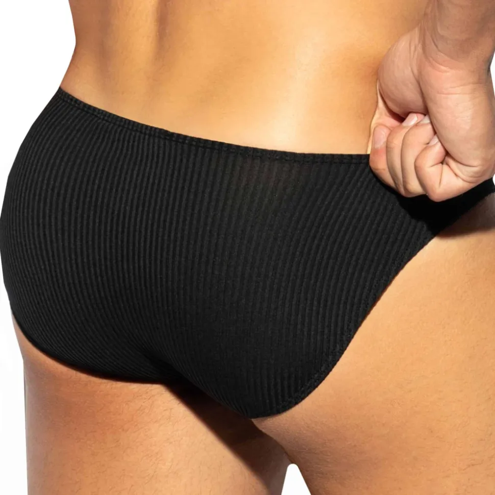 Slip Bikini Recycled Rib Noir