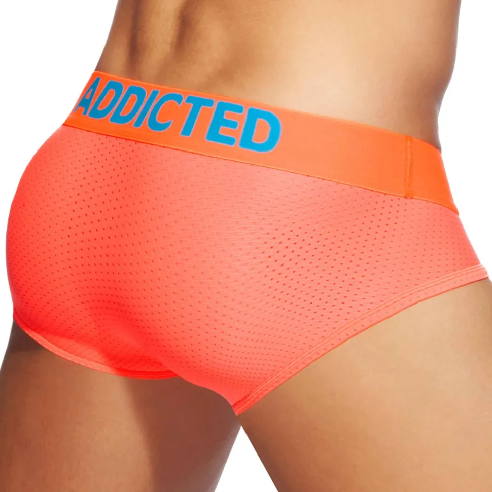 Slip Cockring Mesh Neon Orange Fluo