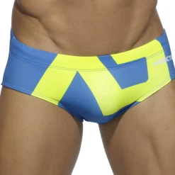 Slip de Bain AD Logo Bleu Roi - Jaune