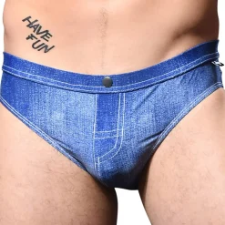 Slip de Bain Bikini Denim Indigo