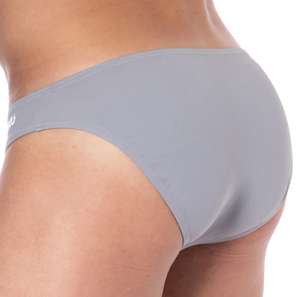 Slip de Bain Bikini Gris Clair