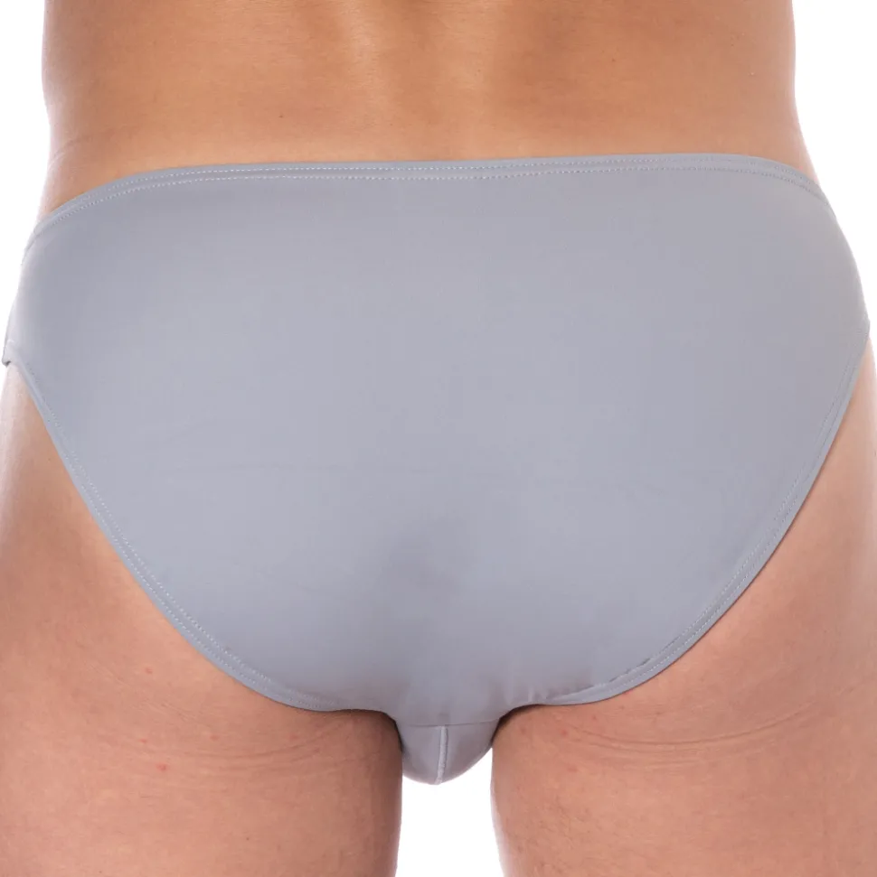 Slip de Bain Bikini Gris Clair