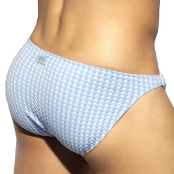 Slip de Bain Bikini Vichy Bleu Ciel