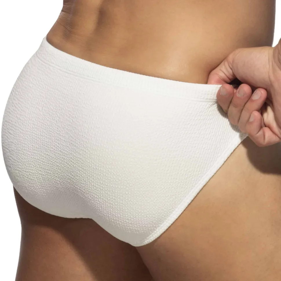 Slip de Bain Bikini Wrinky Blanc