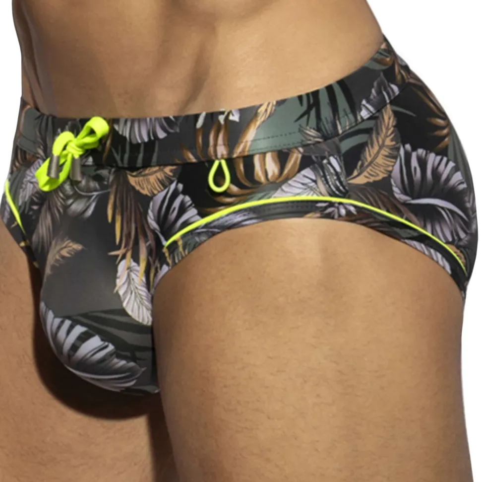 Slip de Bain Fall Leaves Kaki