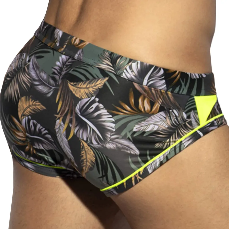 Slip de Bain Fall Leaves Kaki