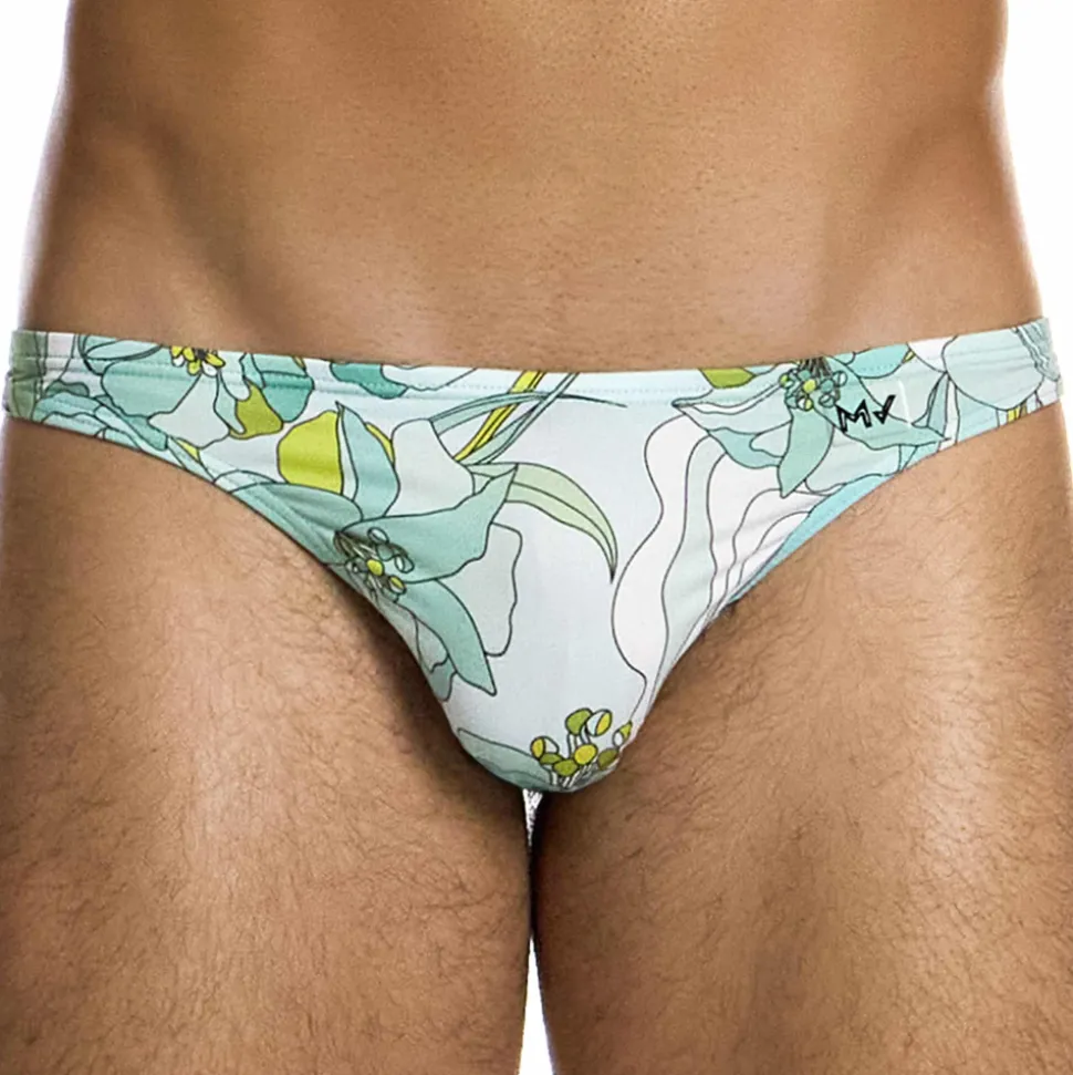 Slip de Bain Low Cut Art Nouveau Menthe