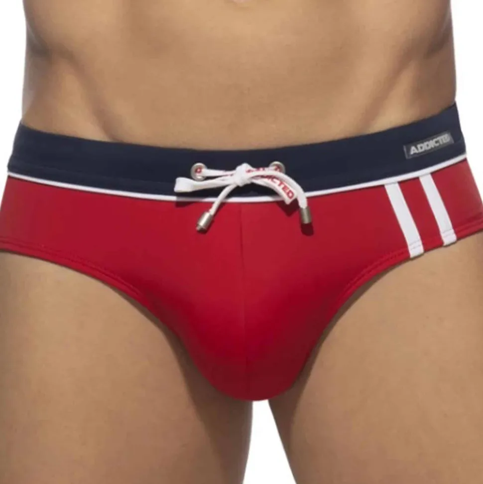Slip de Bain Sport Detail Binding Rouge