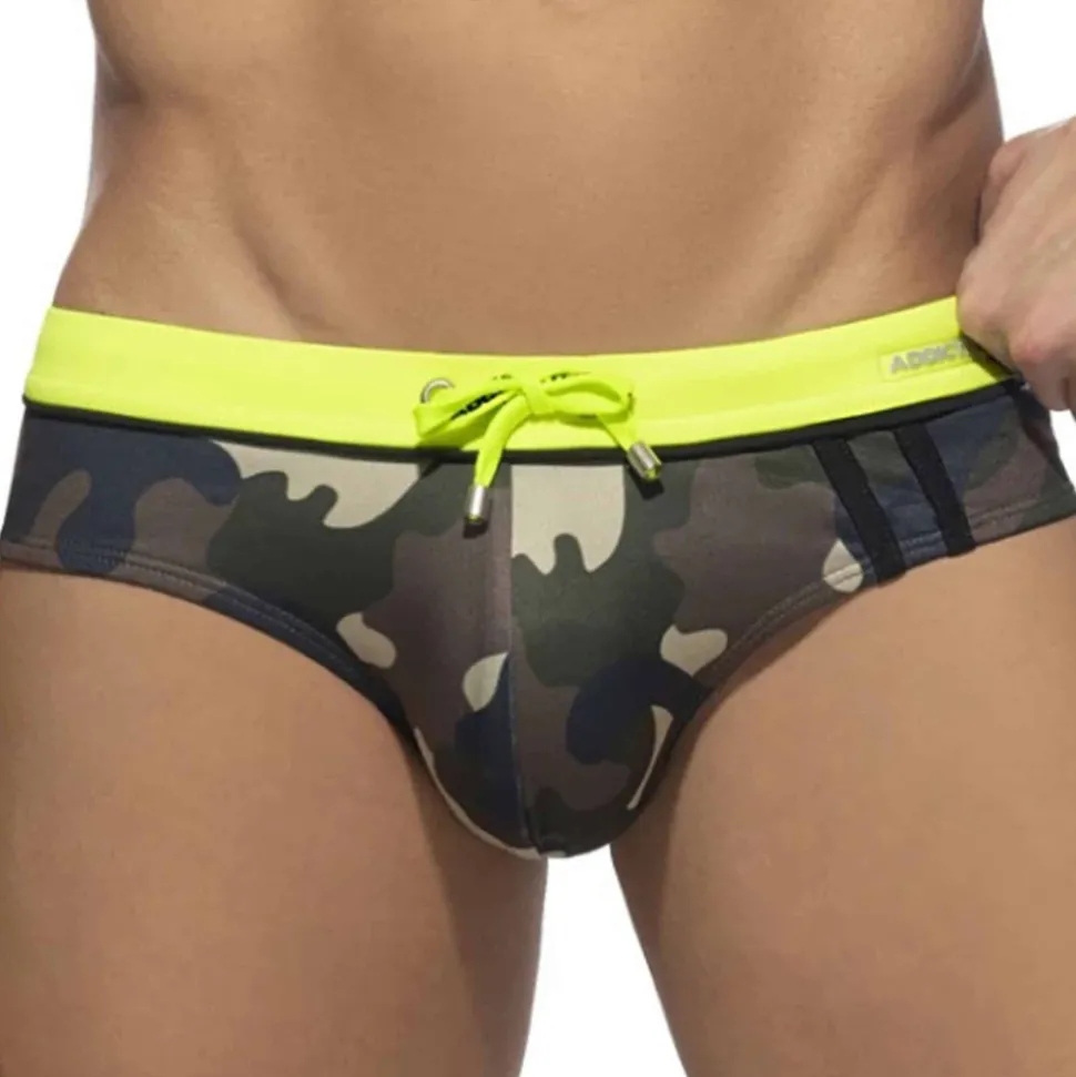 Slip de Bain Sport Detail Binding Camouflage