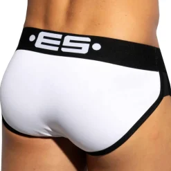 Slip Double Side Coton Blanc - Noir