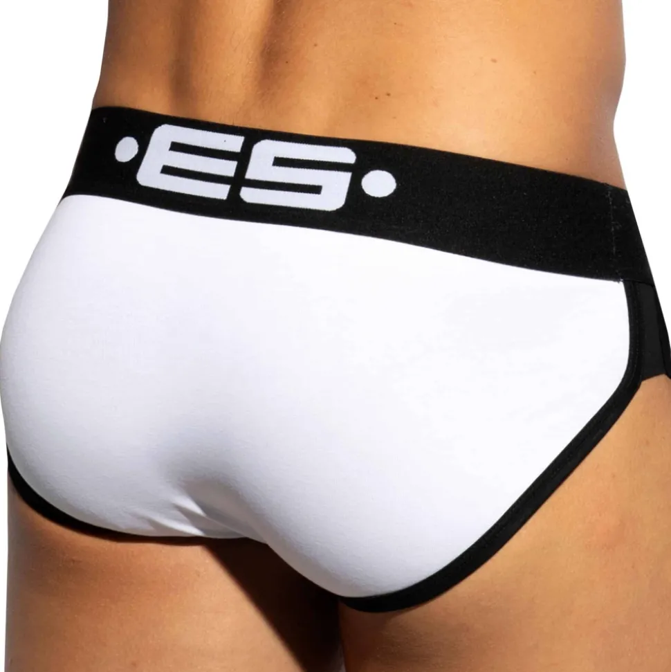 Slip Double Side Coton Blanc - Noir