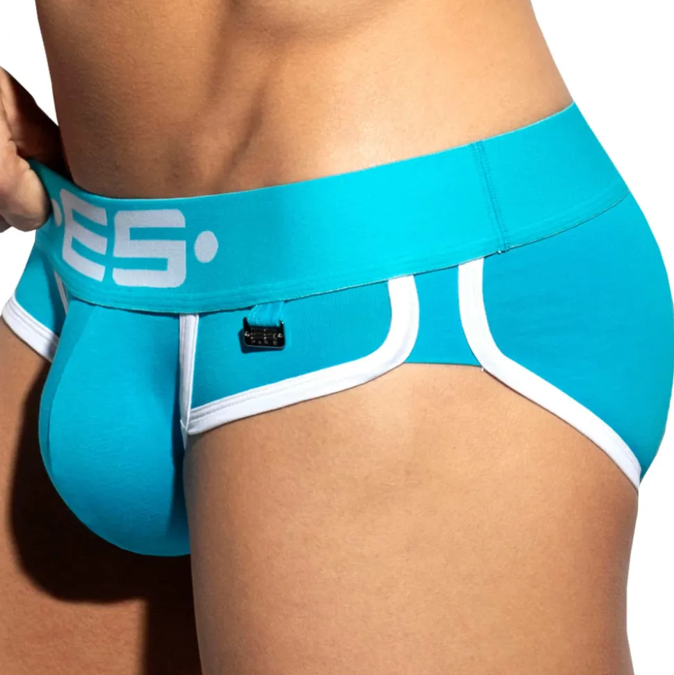 Slip Double Side Coton Turquoise - Blanc