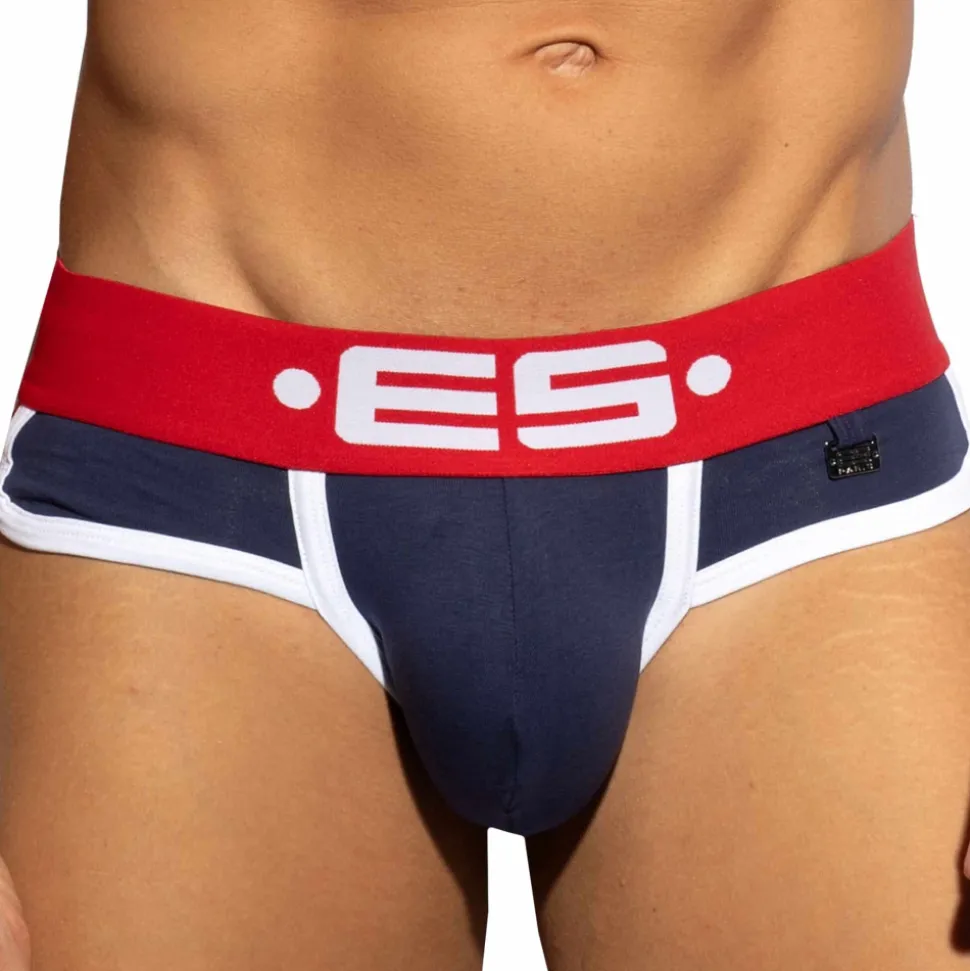 Slip Empty Bottom Double Side Coton Marine - Rouge