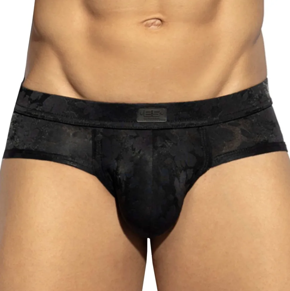 Slip Floral Transparent Noir
