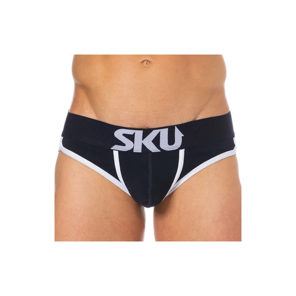 Slip Logo Coton Bleu Marine