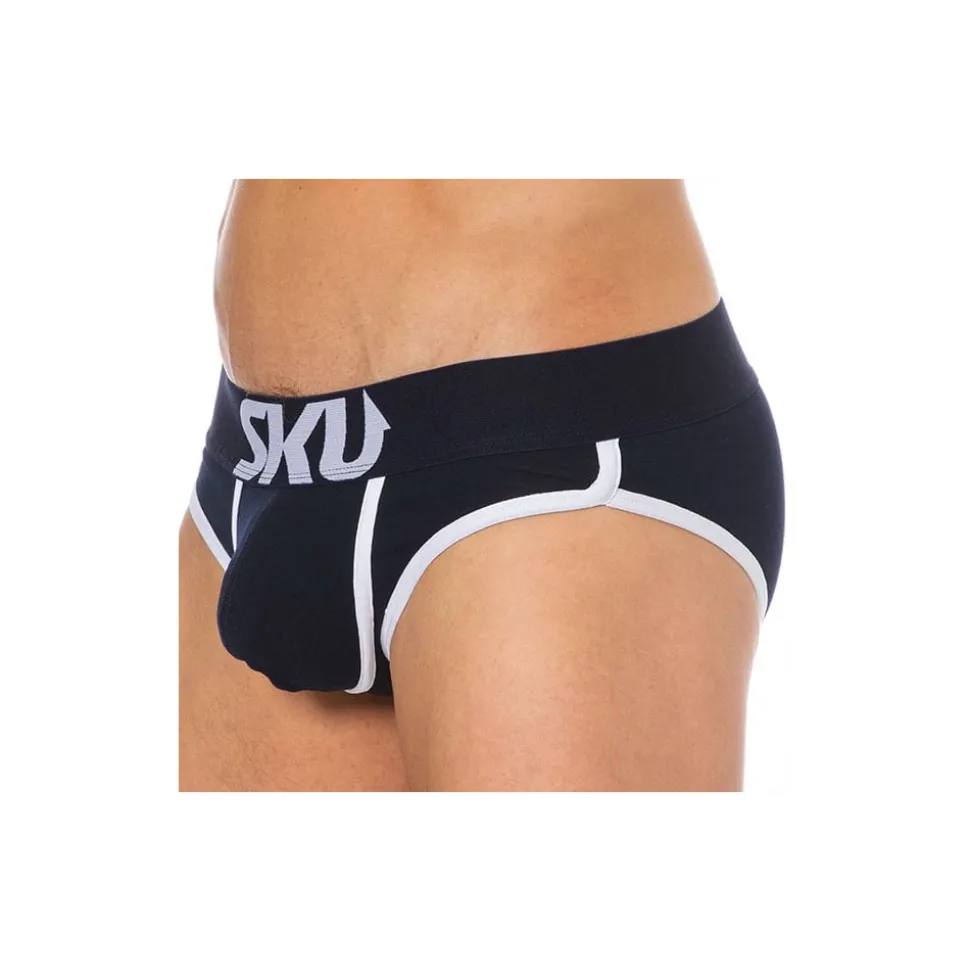 Slip Logo Coton Bleu Marine
