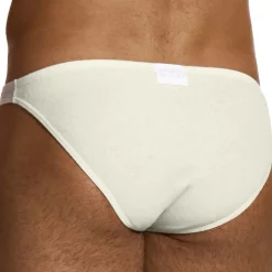 Slip Low Cut en Lin Blanc Cassé
