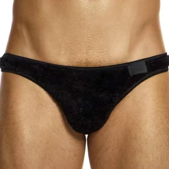 Slip Low Cut Fourrure Noir