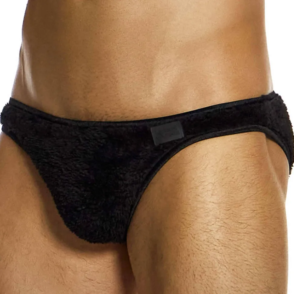 Slip Low Cut Fourrure Noir