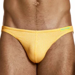 Slip Low Cut Pied de Coq Jaune