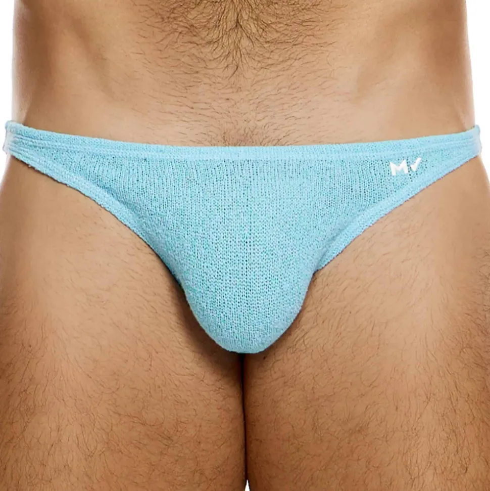 Slip Low Cut Plain Knit Bleu Clair