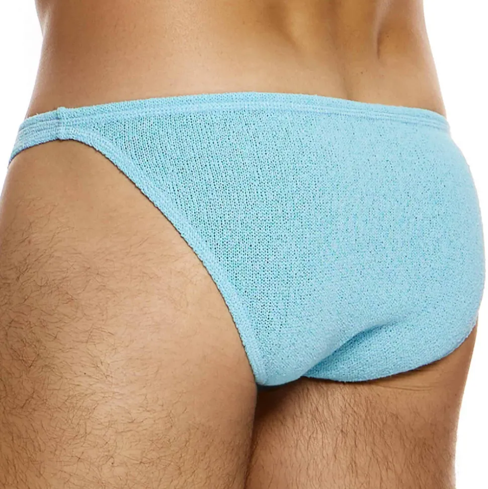 Slip Low Cut Plain Knit Bleu Clair