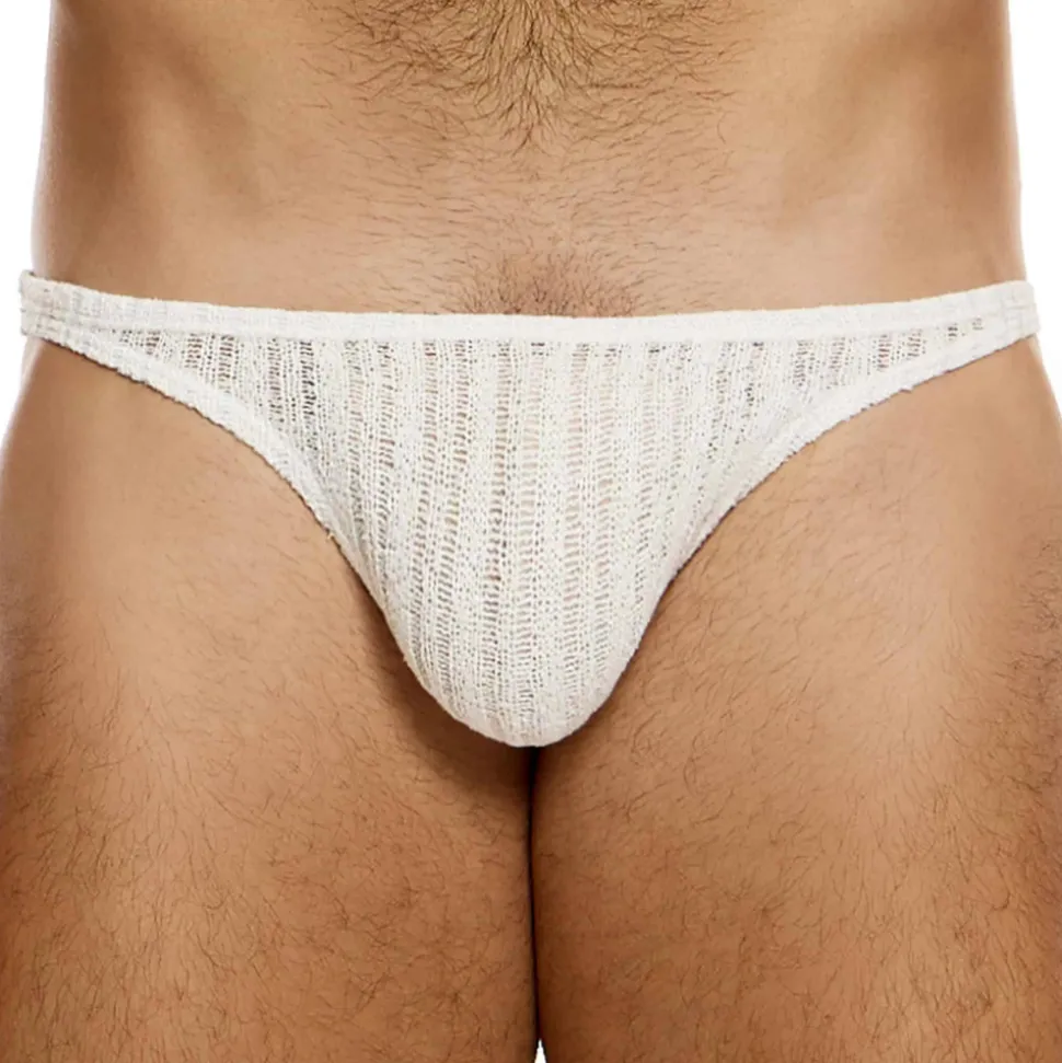 Slip Low Cut Striped Crochet Beige