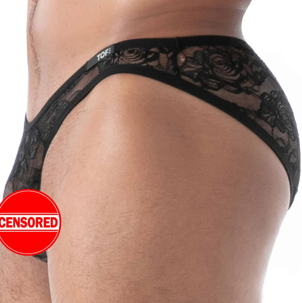 Slip Mini en Dentelle Fluide Noir