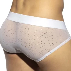 Slip Net Glitter Blanc