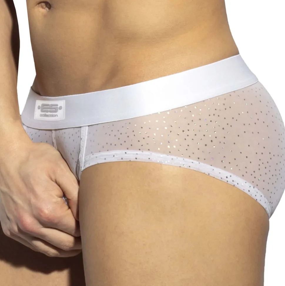 Slip Net Glitter Blanc