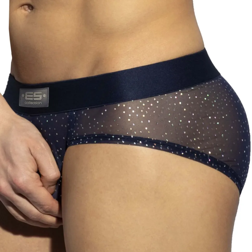 Slip Net Glitter Bleu Marine