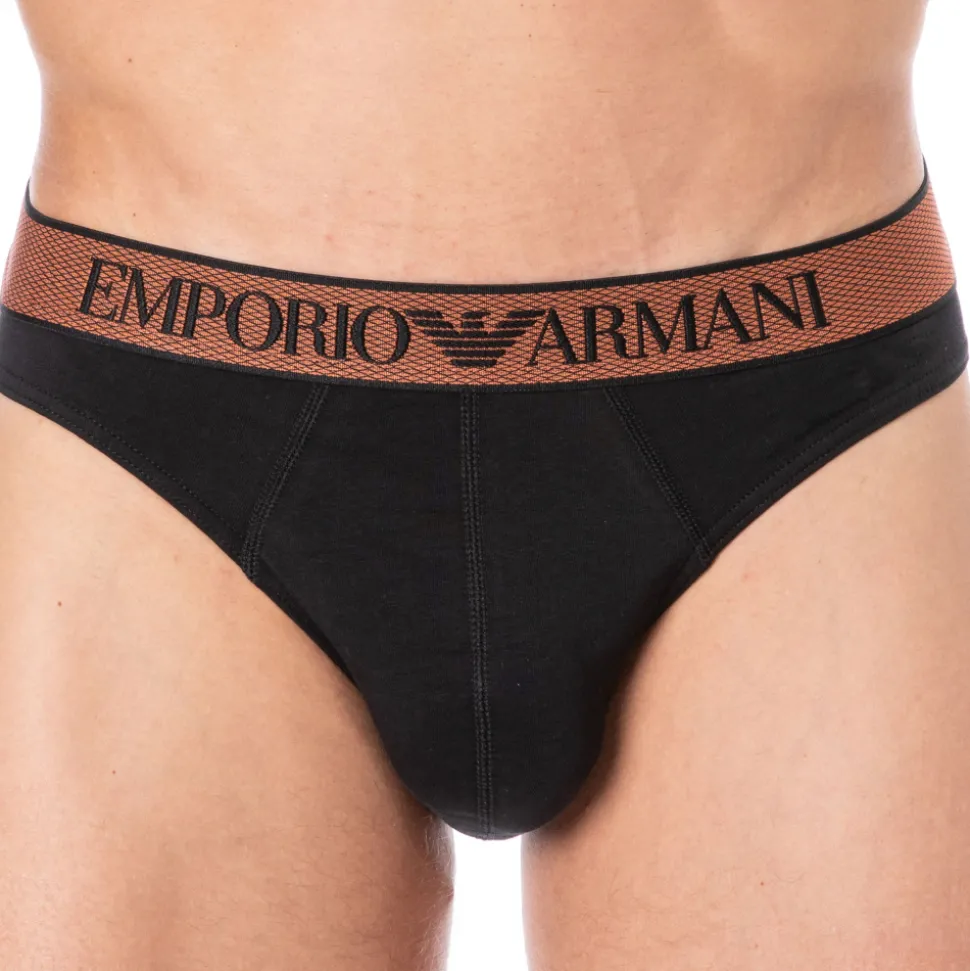 Slip Shiny Logoband Coton Noir