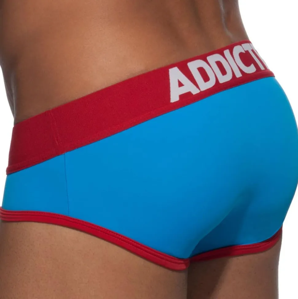 Slip Swimderwear Push Up Bleu - Rouge