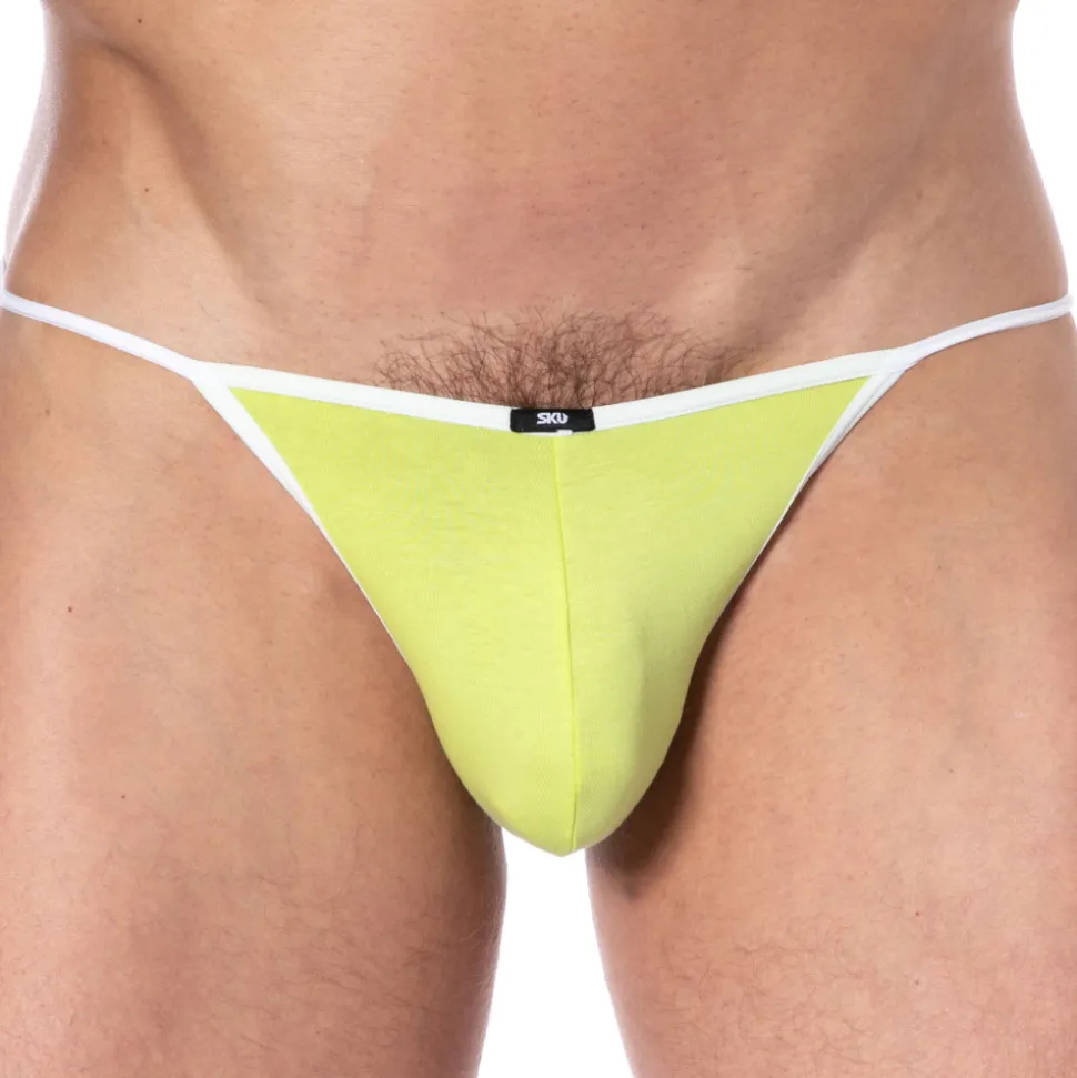 Slip Tanga Mini Coton Jaune