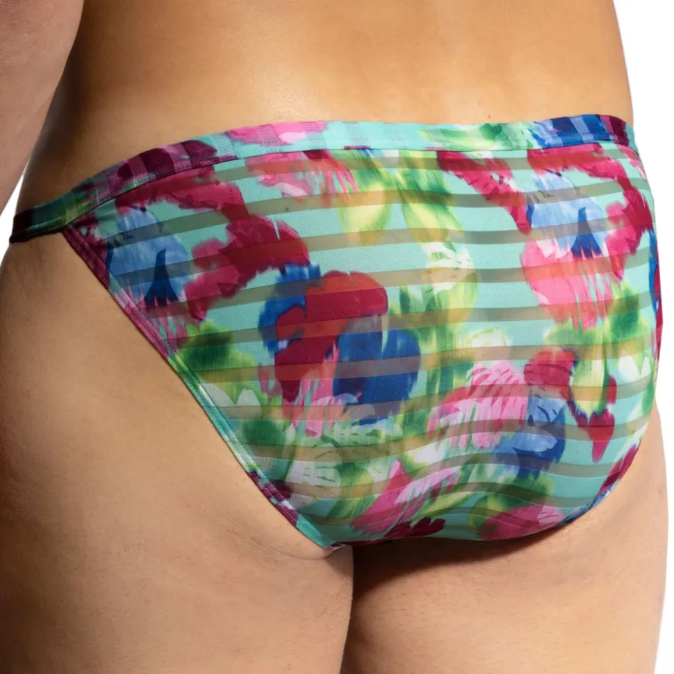 Slip Tanga Rio RED 2459 Fleurs Roses