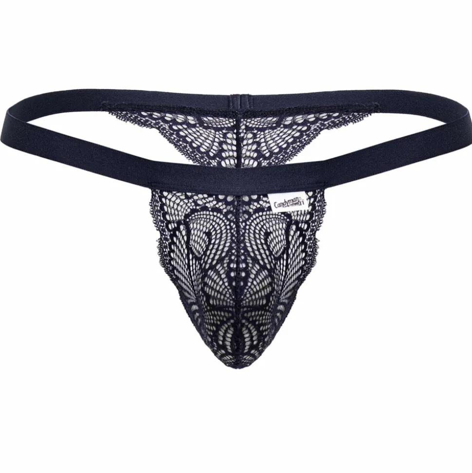 String Dentelle Bleu Marine
