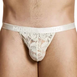 String Dentelle Florale Ivoire