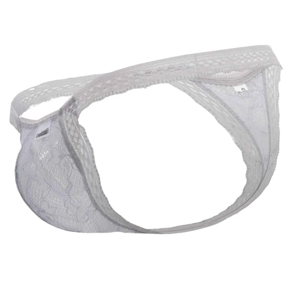 String Double Dentelle Gris