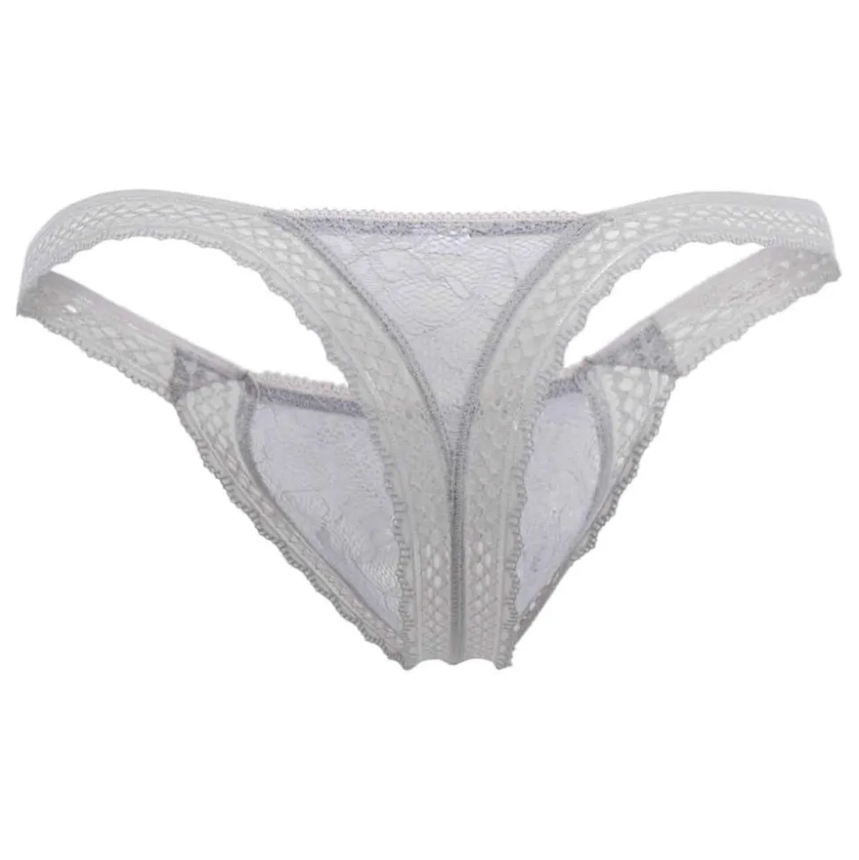 String Double Dentelle Gris