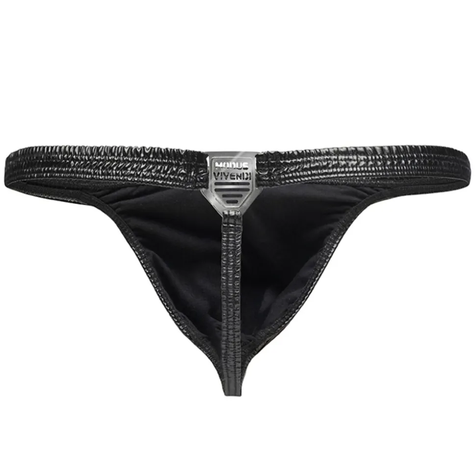String Ficelle Latex Noir