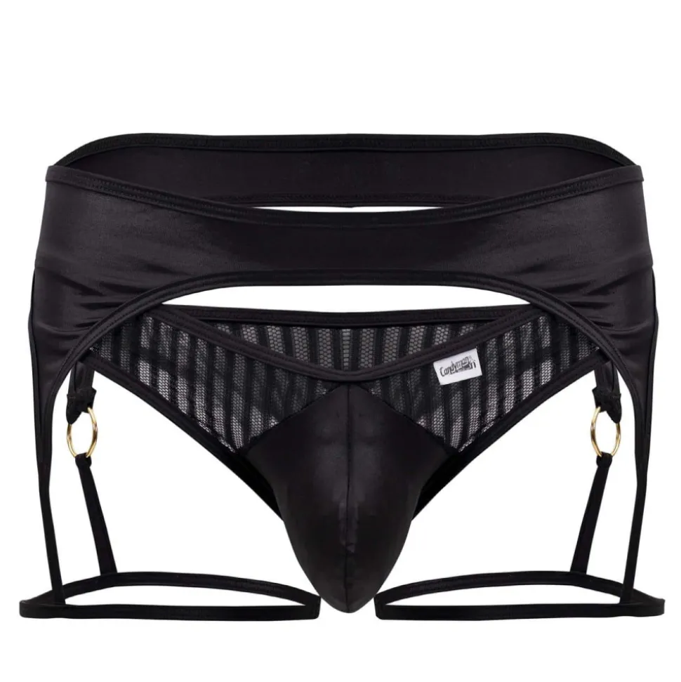 String Jarretière Rayé Noir