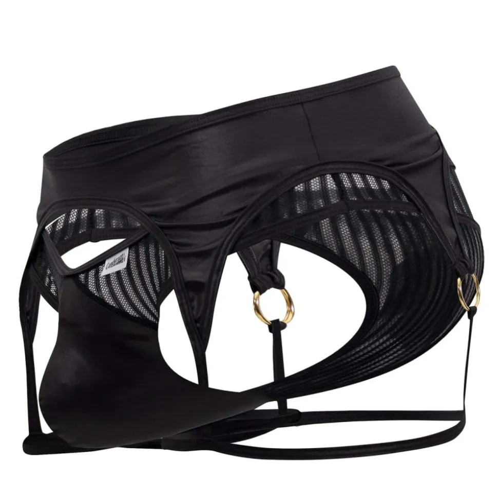 String Jarretière Rayé Noir
