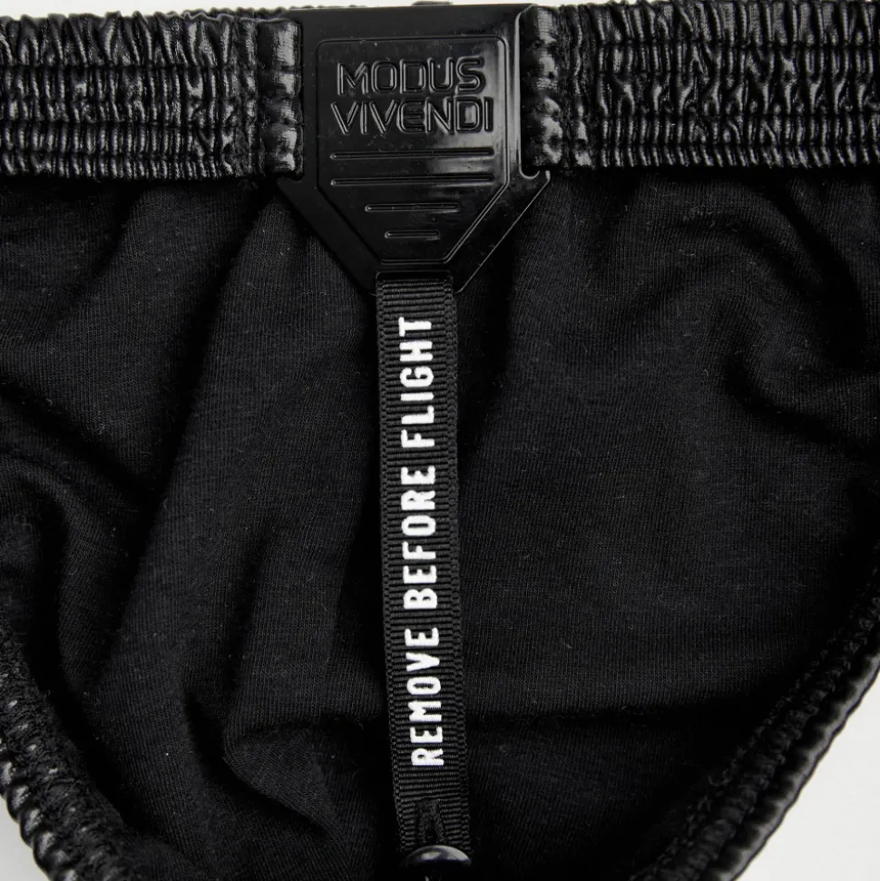 String Pleasure Simili-Cuir Noir