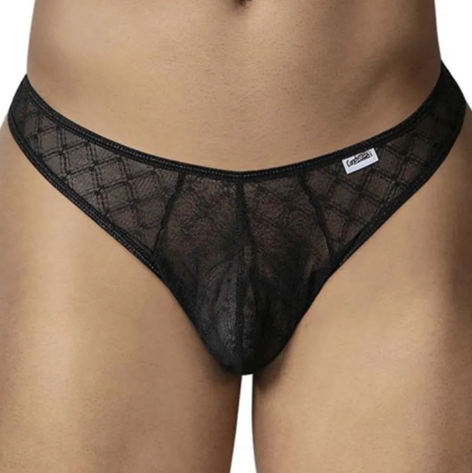 String Résille Géométrique Noir